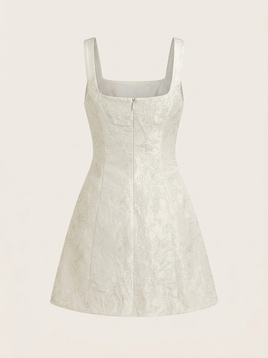 Sleeveless Bodycon Dress with Low Cut Neckline and Invisible Zipper