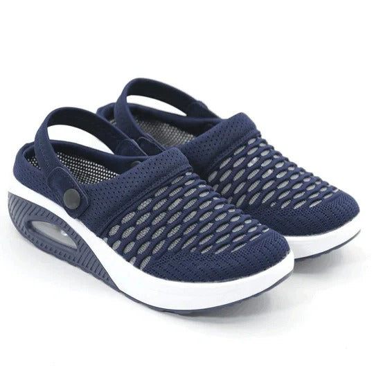Women's Walking Shoes with Shock Absorbing Wedge Base
