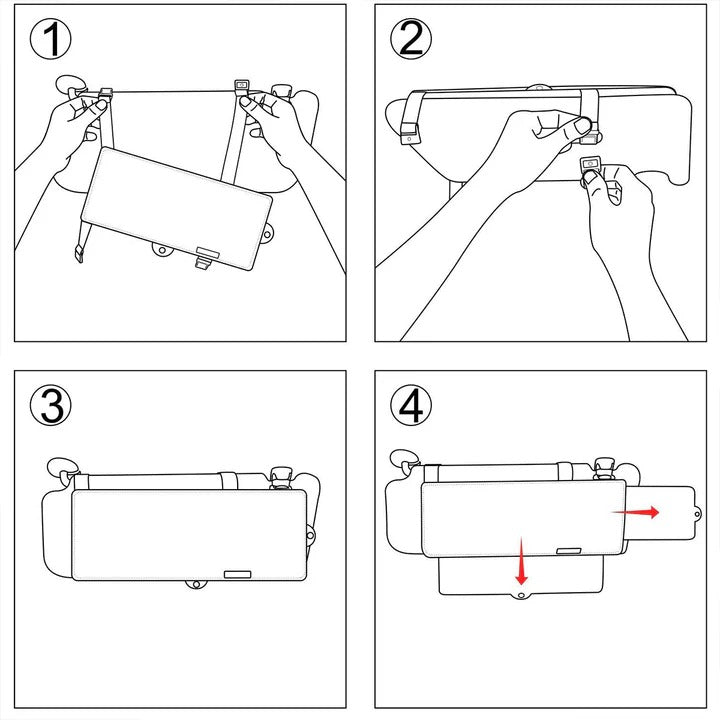 Polarized Car Visor with Dual Day and Night Mode, Hook and Loop Attachment