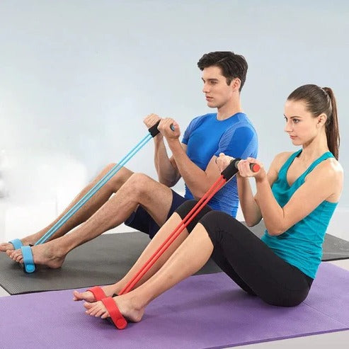 Resistance Band Set with Foot Pedals and Handles for Full Body Training