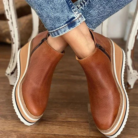 Low Ankle Boots with Side Zipper and Grip-Focused Outsole
