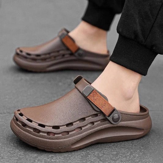 Men's Clogs with Adjustable Heel Strap and Traction Outsole