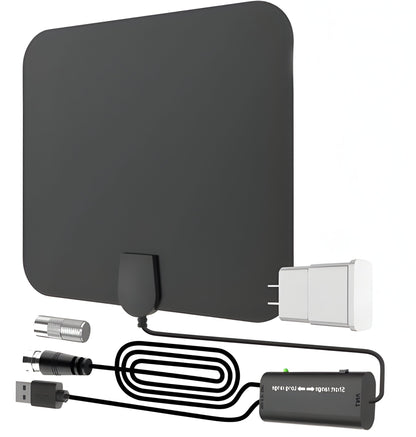 Indoor Digital HDTV Antenna with Signal Amplifier and 10ft Cable for Local Channels