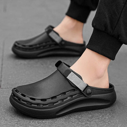 Men's Clogs with Adjustable Heel Strap and Traction Outsole