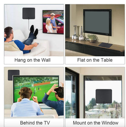 Indoor Digital HDTV Antenna with Signal Amplifier and 10ft Cable for Local Channels