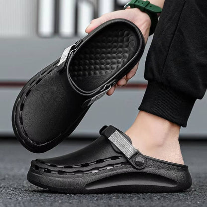 Men's Clogs with Adjustable Heel Strap and Traction Outsole