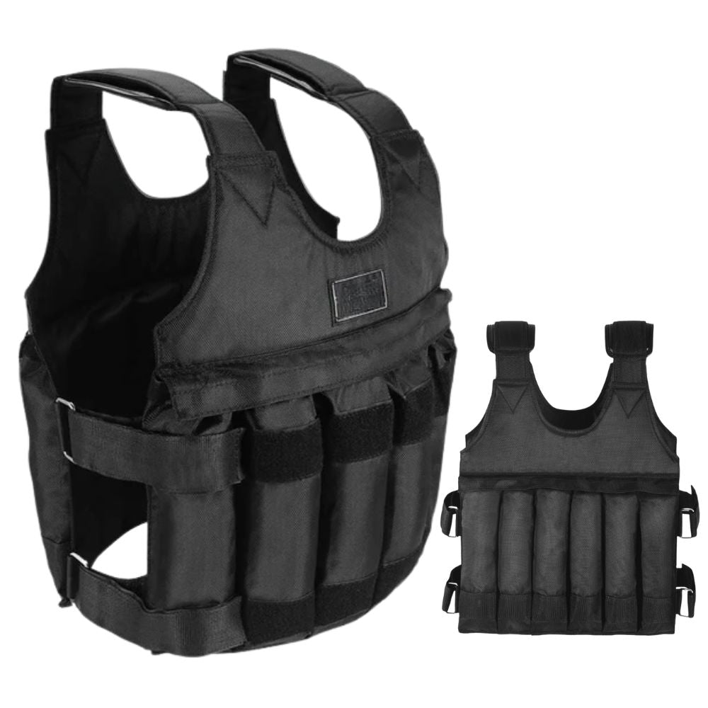 Adjustable Weight Vest with Removable Plates and Buckle Straps, 110 lb Capacity