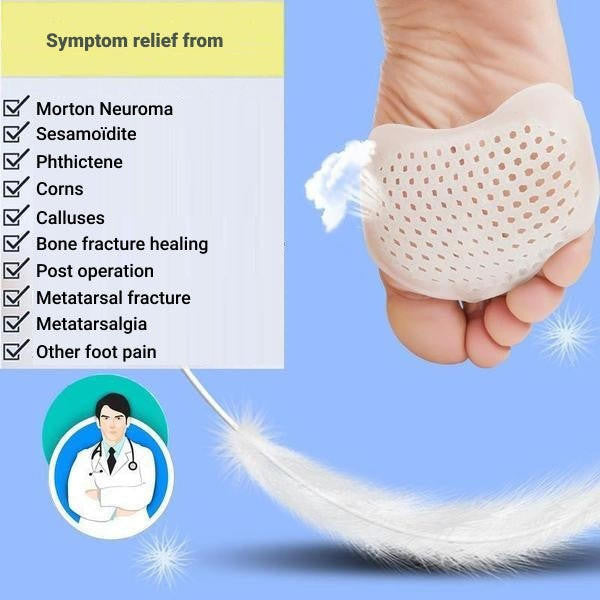 Gel Metatarsal Pads with Ventilated Design and Adhesive Backing, Set of 2