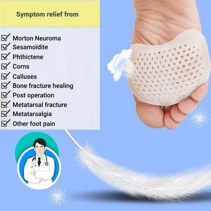 Gel Metatarsal Pads with Ventilated Design and Adhesive Backing, Set of 2