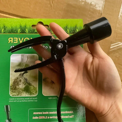 Standing Weed Puller with Detachable Handle and Barbed Root Grip