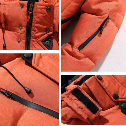 Men's Winter Parka with Duck Down Insulation and Neoprene Storm Cuffs for Extreme Cold