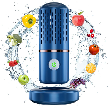 Fruit and Vegetable Washing Machine with Ultrasonic Waves and Ion Purification, Cordless Portable
