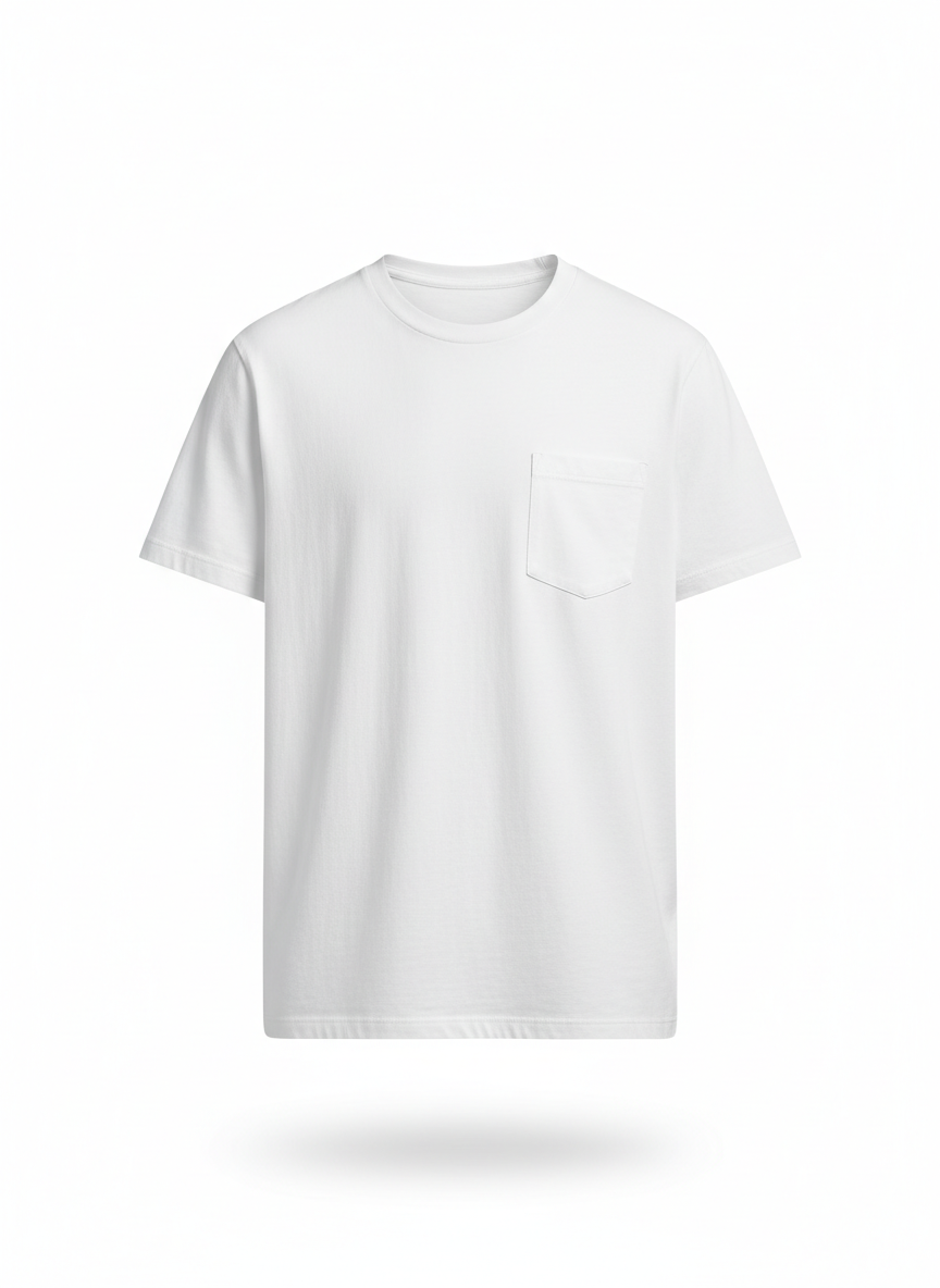 White t-shirt on a white background