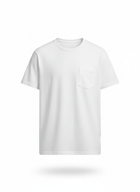 White t-shirt on a white background
