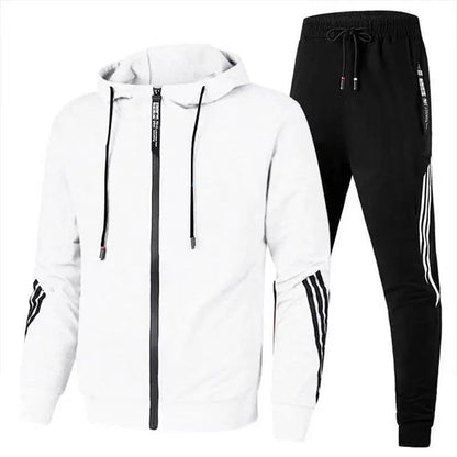 Men's Cotton Polyester Blend Set with Full Zip Hoodie and Jogger Pants