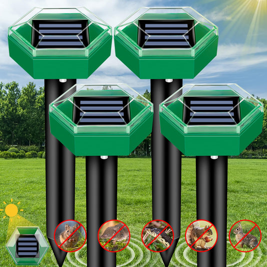 Mole Repellent Ultrasonic Outdoor Yard Pest Deterrent Devices 4-Pack