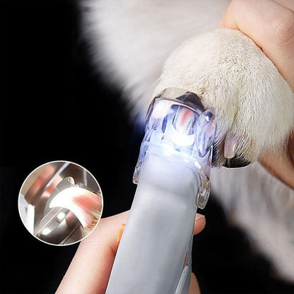 LED Dog Nail Clipper with Safety Guard and Stainless Steel Blade