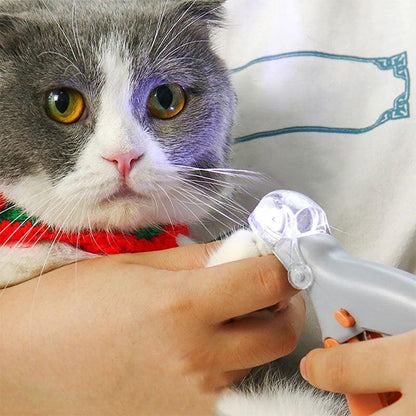 LED Dog Nail Clipper with Safety Guard and Stainless Steel Blade
