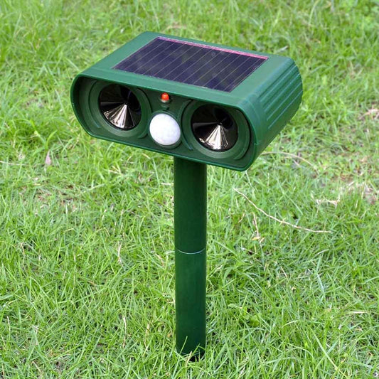 Animal Repellent Solar Powered Ultrasonic Outdoor Pest Deterrent Device