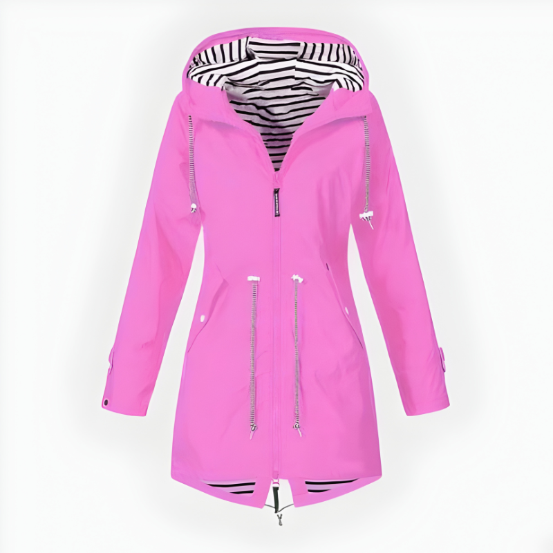Women's Long Hooded Jacket with Extended Length