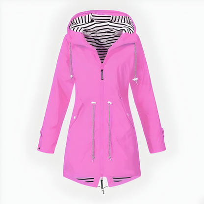 Women's Long Hooded Jacket with Extended Length