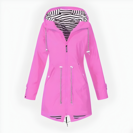 Women's Long Hooded Jacket with Extended Length