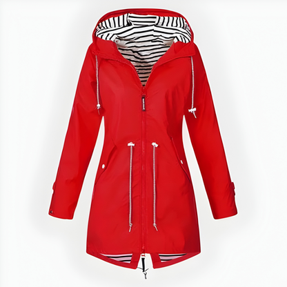 Women's Long Hooded Jacket with Extended Length
