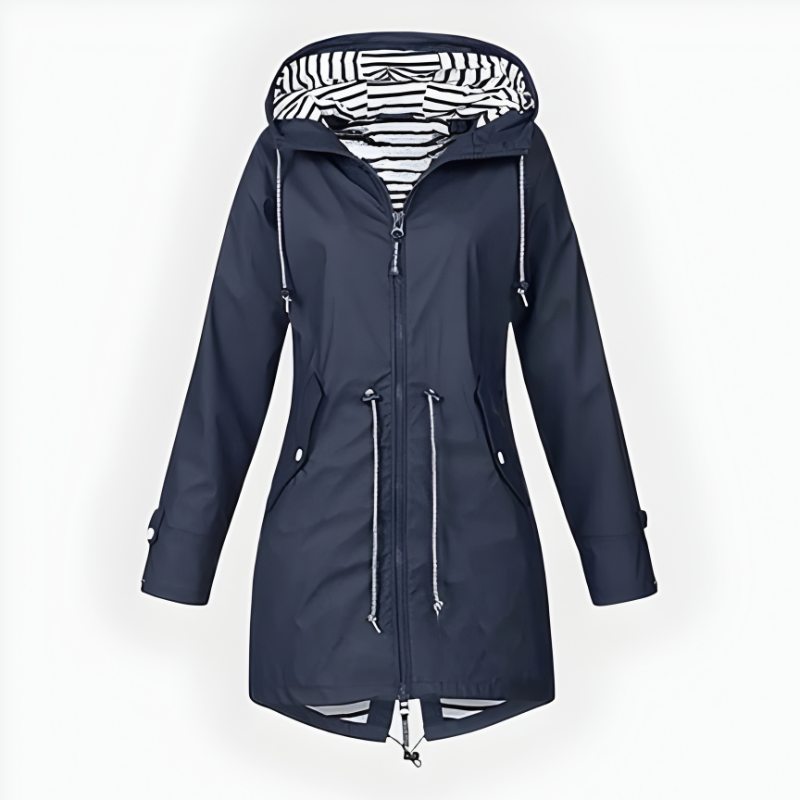 Women's Long Hooded Jacket with Extended Length