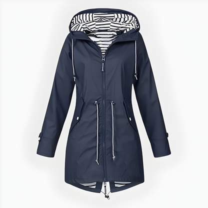 Women's Long Hooded Jacket with Extended Length