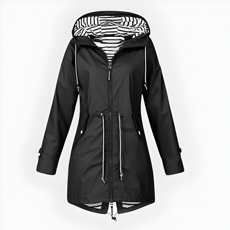 Women's Long Hooded Jacket with Extended Length