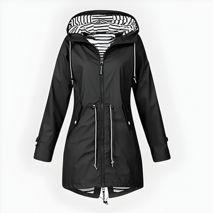 Women's Long Hooded Jacket with Extended Length