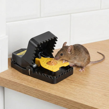 Reusable Mouse Trap with No Touch Button Release and Sensitive Trigger, 4 Pack