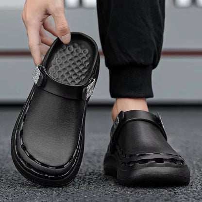 Men's Clogs with Adjustable Heel Strap and Traction Outsole