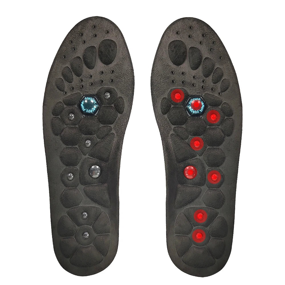 Magnetic Shoe Insoles with Raised Pressure Points and Trim to Fit Design