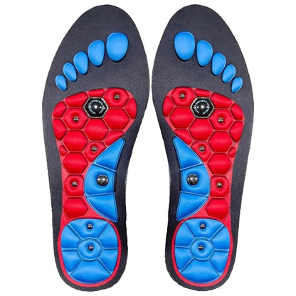 Magnetic Shoe Insoles with Raised Pressure Points and Trim to Fit Design