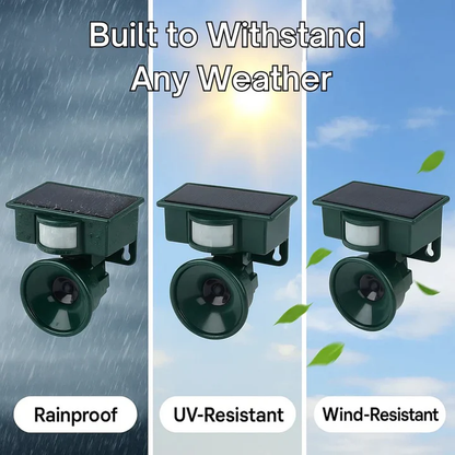 Automatic Motion Sensor Bird Deterrent with Adjustable Sound and Weather Resistant Design