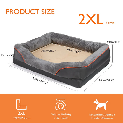 Cushioned Dog Bed with Orthopedic Foam and Raised Walls, Machine Washable
