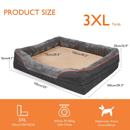 Cushioned Dog Bed with Orthopedic Foam and Raised Walls, Machine Washable