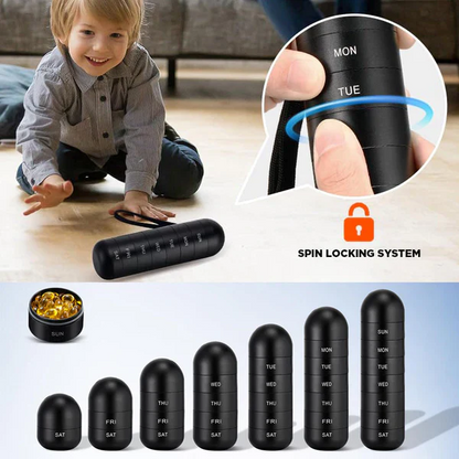 Weekly Pill Organizer with Aluminum Alloy Design and Silicone Seal