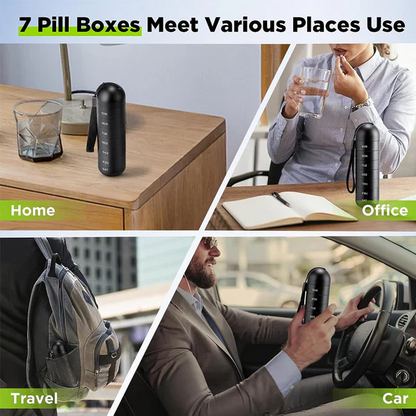Weekly Pill Organizer with Aluminum Alloy Design and Silicone Seal