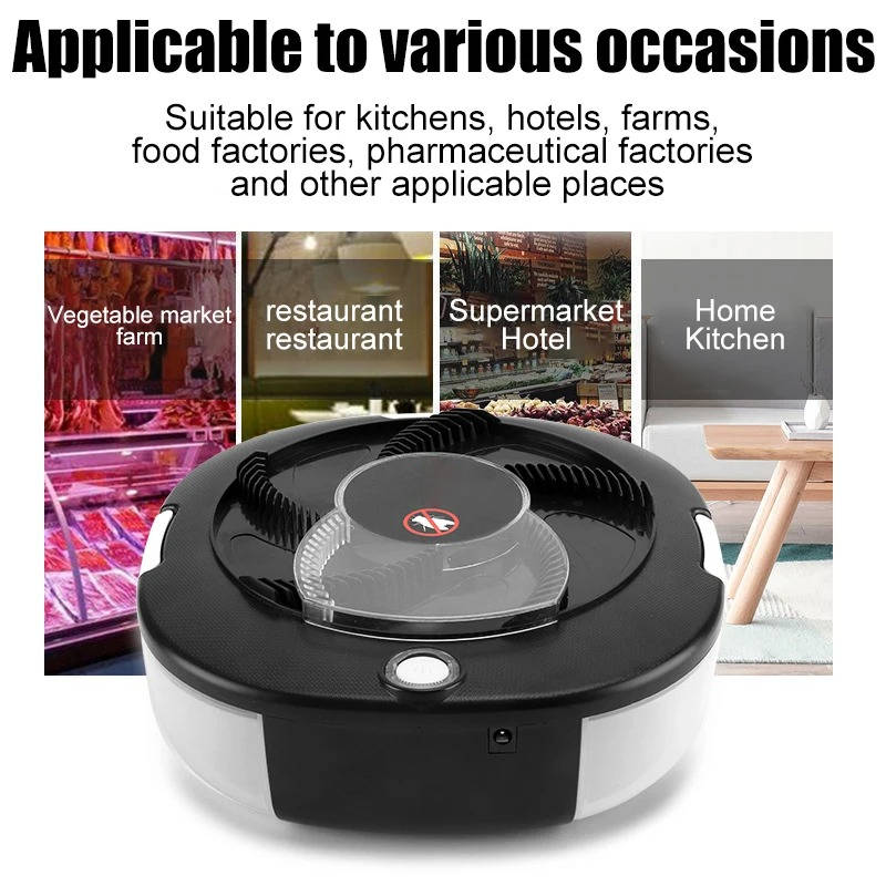 Fly Trap with Rotating Sweep Arm and Removable Collection Tray, USB Rechargeable