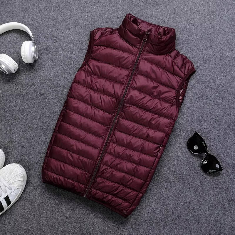 Down Vest with Water Resistant Shell and Stand Up Collar for Men, Compressible