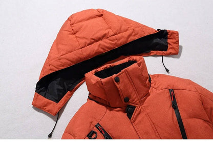Men's Winter Parka with Duck Down Insulation and Neoprene Storm Cuffs for Extreme Cold