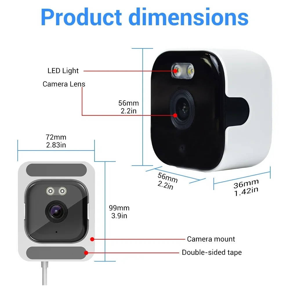 2K Window Security Camera with AI Human Detection and Color Night Vision