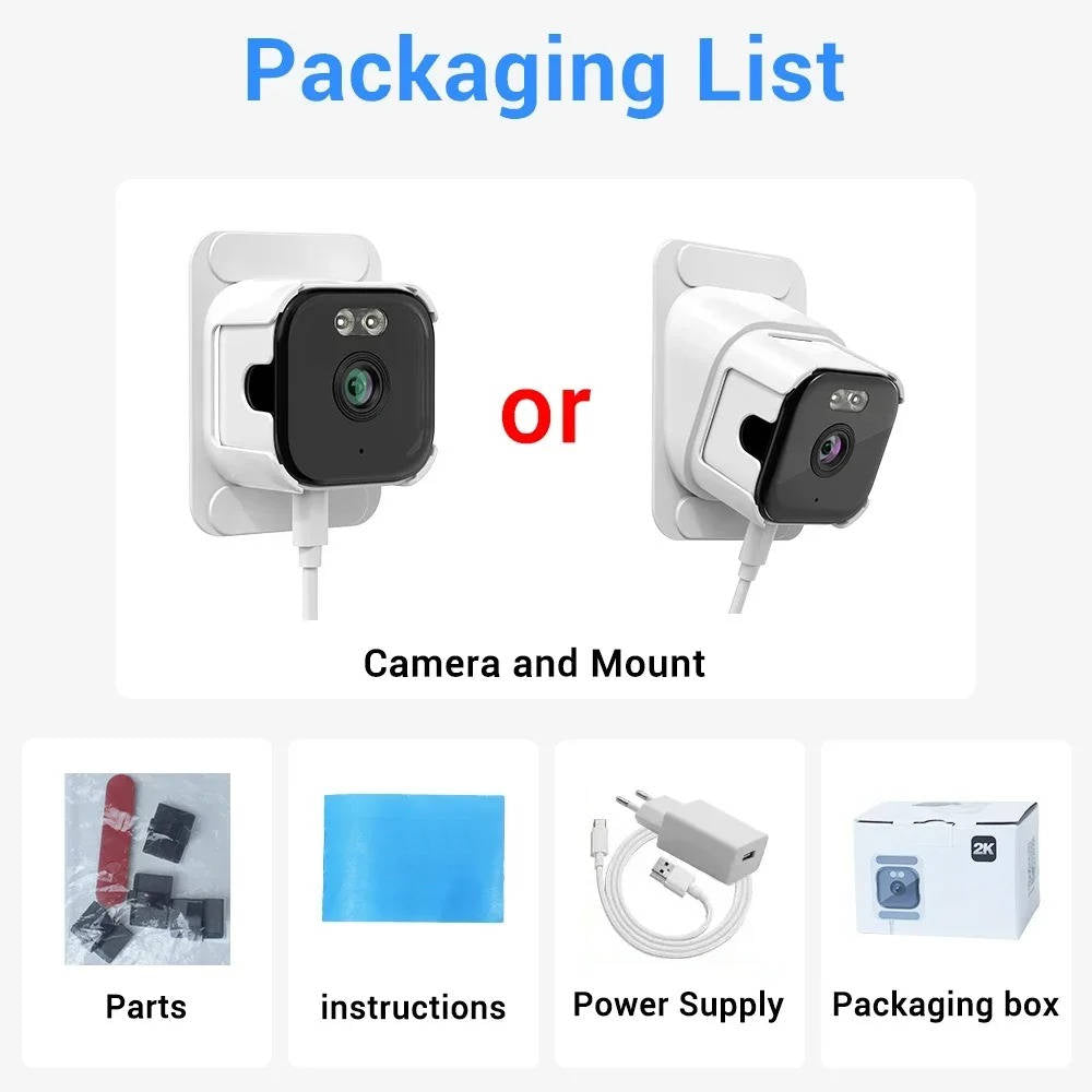 2K Window Security Camera with AI Human Detection and Color Night Vision