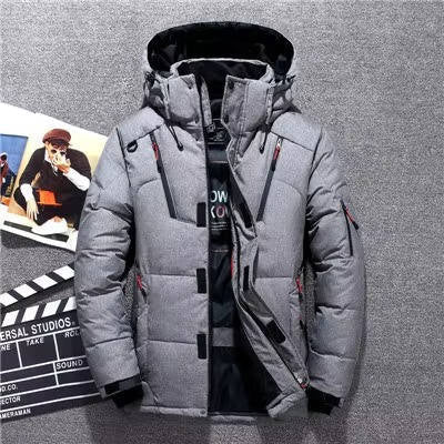 Men's Winter Parka with Duck Down Insulation and Neoprene Storm Cuffs for Extreme Cold