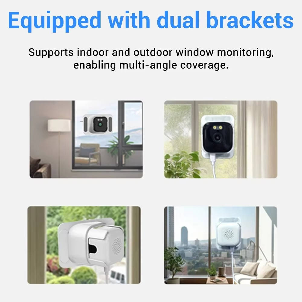 2K Window Security Camera with AI Human Detection and Color Night Vision