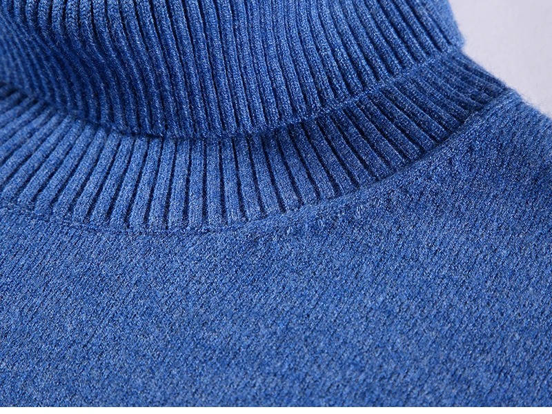 Slim Fit Cotton Blend Turtleneck with Twisted Ribbing and Anti Pilling Treatment