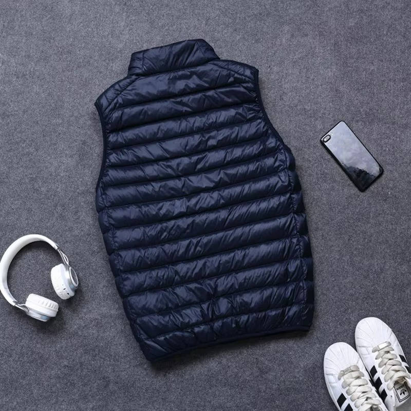 Down Vest with Water Resistant Shell and Stand Up Collar for Men, Compressible