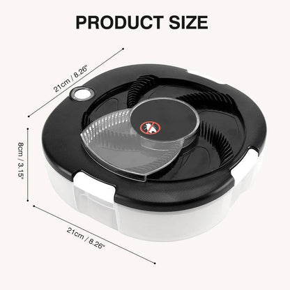 Fly Trap with Rotating Sweep Arm and Removable Collection Tray, USB Rechargeable